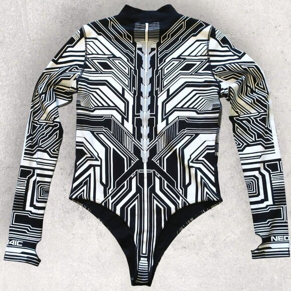 NEO4iC AP3X-7 V2 ZYPHR White Black Bodysuit EDM Festival Cyber Goth Womens Large - Picture 2 of 9